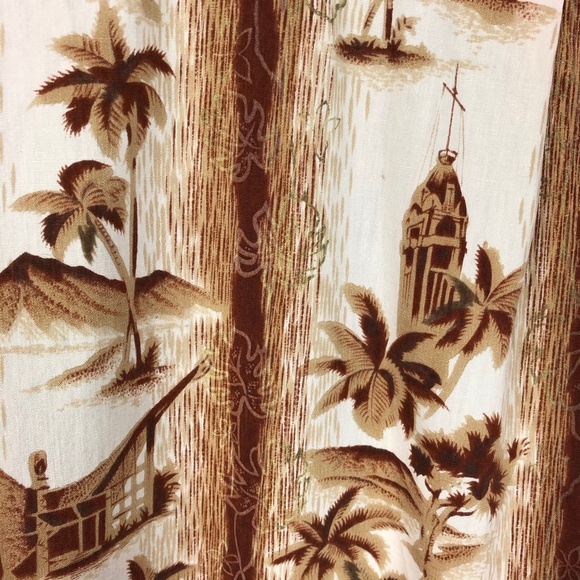 Vintage Hawaiian Shirt Size M Brown/Beige - Picture 4 of 5